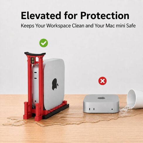 Mac Mini Stand for 2024 M4/M4 Pro, 3D-Printed Shrine-Inspired Design in Kuwait