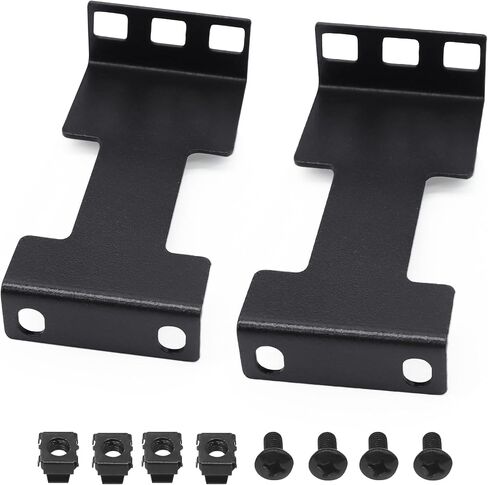 1U Server Rack Depth Extender, 3.94"(100mm) Extending Depth, Network Rack Extender, Recessed Rack Adapter Kit for 1U Rack, 2 Packs, Black in Kuwait