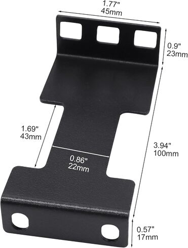 1U Server Rack Depth Extender, 3.94"(100mm) Extending Depth, Network Rack Extender, Recessed Rack Adapter Kit for 1U Rack, 2 Packs, Black in Kuwait