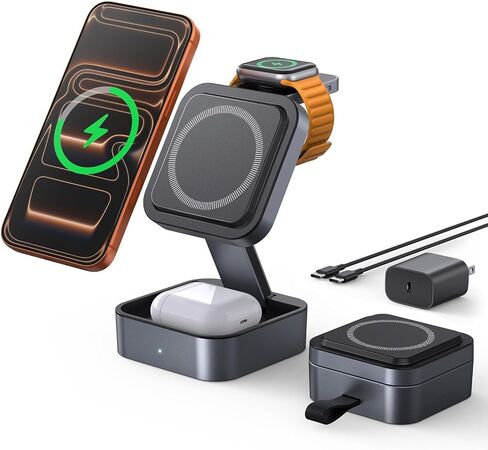 3-in-1 Charging Station for iPhone, MagSafe Charger Stand for Apple in Kuwait