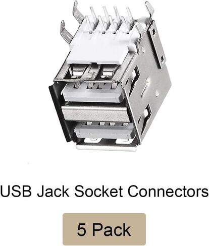5Pcs USB PCB Socket Type-A 8Pin Horizontal 90 1.5A Silver Black in Kuwait