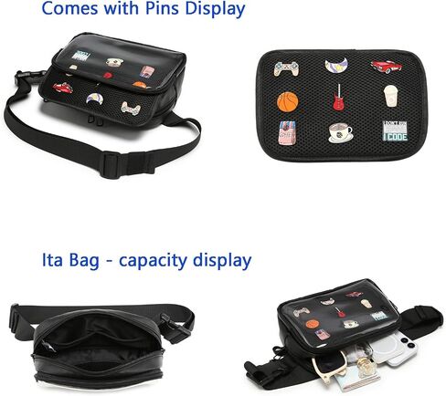 Ita Fanny Pack Pin Display Crossbody Bag For Cosplay Daily Wear in Kuwait