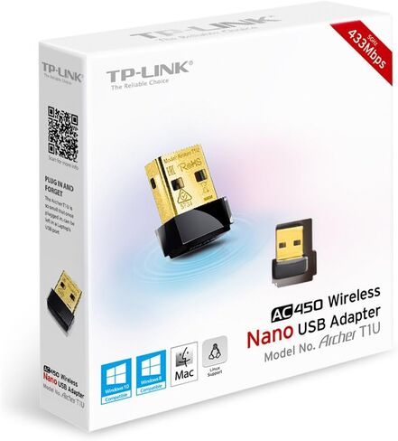 TP-Link Archer T1U AC450 Nano USB Wireless WiFi Network Adapter, Works with Windows and Mac OS, 5GHz Only. in Kuwait