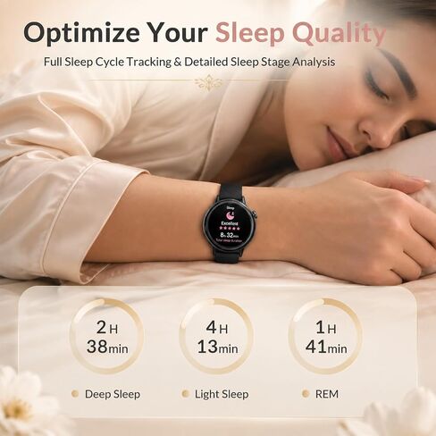 Smart Watch for Women, 1.1" AMOLED Display, Ultra-Light Smartwatch with Heart Rate & Sleep Tracking, SpO2 Monitor, 100+ Sports Modes, Fitness Tracker, 5ATM Waterproof, iPhone & Android in Kuwait