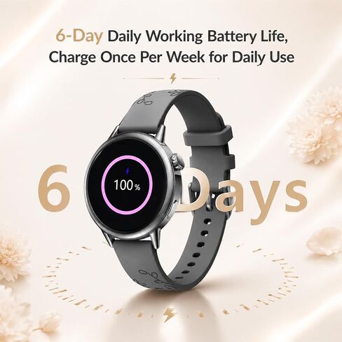 Smart Watch for Women, 1.1" AMOLED Display, Ultra-Light Smartwatch with Heart Rate & Sleep Tracking, SpO2 Monitor, 100+ Sports Modes, Fitness Tracker, 5ATM Waterproof, iPhone & Android in Kuwait