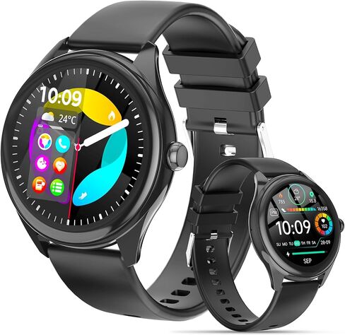 Smart Watch for Men, 1.39" HD Touchscreen Smartwatch with 120 Sports Modes, AI Voice Assistant, Heart Rate/Sleep Monitor, Bluetooth Call & Music Control Fitness Watch for iPhone/Android (Black) in Kuwait