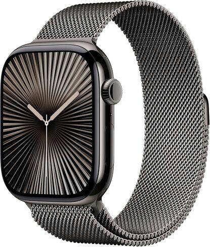 Apple Watch Series 10 [GPS + Cellular, 46mm] - Slate Titanium Case with Slate Milanese Loop, M/L, M/L (Renewed) in Kuwait