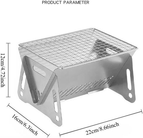 Portable Stainless Steel Wood-Burning Camp Stove Foldable with Chimney Fire Pit for Backpacking Camping Survival Backyard in Kuwait
