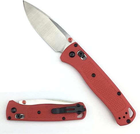 HUAAO Thumb Open Knife with 3'' 8Cr13MoV Blade, Satin Finish, Drop Point, Blue Glass Reinforced Nylon Grivory Handle, EDC Folding Pocket Knife with Belt Clip for Camping in Kuwait