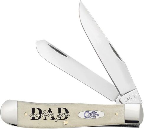 Case XX WR POCKET KNIFE, WE LOVE YOU DAD SMOOTH NATURAL BONE TRAPPER, 4 1/8 INCHES CLOSED, ITEM #144506 in Kuwait