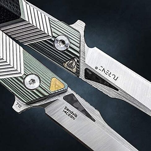 Folding Knife with Clip, 14C28N Steel Tanto Blade, Non-slip Titanium Alloy Handle Lightweight EDC Gentleman's Pocket Knife with Sheath for Belt in Kuwait