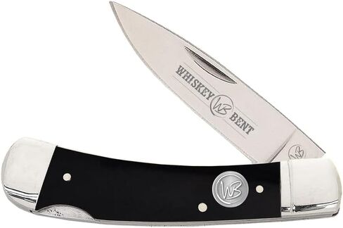 WHISKEY BENT HAT CO. Traditional Lock Blade Folding Pocket Knife 3.75" Closed Length 440C Stainless Steel Blade (Turquoise River) in Kuwait