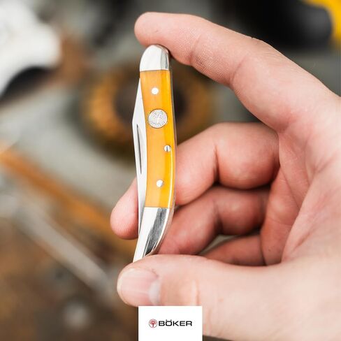 Boker Texas Toothpick 3 Inch Pocket Knife, Yellow Smooth Bone, Traditional Series 2.0, Made in Germany in Kuwait