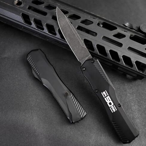 9000 Pocket Knife 3.3" Magnacut Blade, Folding Camping Knife, Black in Kuwait