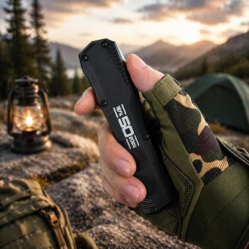 9000 Pocket Knife 3.3" Magnacut Blade, Folding Camping Knife, Black in Kuwait