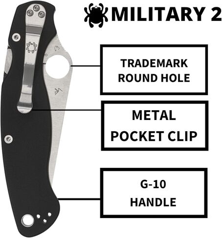 Spyderco Military 2 Folding Pocket Knife, PlainEdge in Kuwait