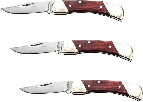 Uncle Henry LB3 Brown Bear 5.1in High Carbon S.S. Folding Knife with a 2.2in Clip Point Blade for Outdoor Survival, Hunting in Kuwait