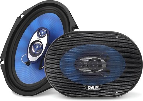 Pyle 6" x 9" Car Sound Speaker (Pair) - Upgraded Blue Poly Injection Cone 4-Way 400 Watts w/ Non-fatiguing Butyl Rubber Surround 50-20Khz Frequency Response 4 Ohm & 1.25" ASV Voice Coil PL6984BL Blue in Kuwait