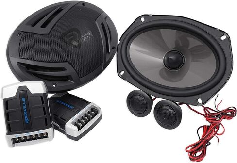 Rockville RV69.2C 6x9" Component Car Speakers, 1000W, 4 Ohm, Rich Bass, CEA Rated, Polypropylene Woofer, Butyl Rubber Surround, Perfect for Car Audio in Kuwait