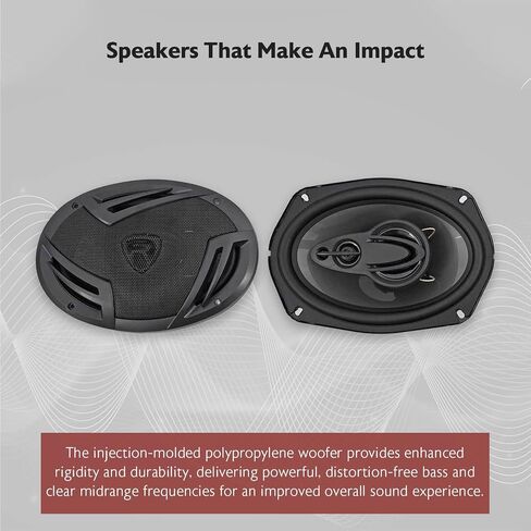 Rockville RV69.2C 6x9" Component Car Speakers, 1000W, 4 Ohm, Rich Bass, CEA Rated, Polypropylene Woofer, Butyl Rubber Surround, Perfect for Car Audio in Kuwait