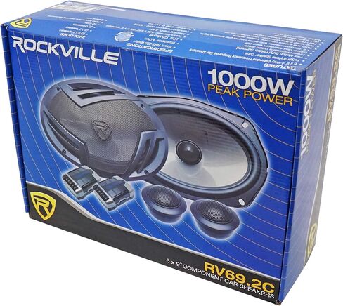 Rockville RV69.2C 6x9" Component Car Speakers, 1000W, 4 Ohm, Rich Bass, CEA Rated, Polypropylene Woofer, Butyl Rubber Surround, Perfect for Car Audio in Kuwait