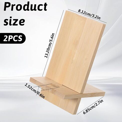 Bamboo Cell Phone Stand Cell Phone Stand for Desk Solid Wood Stands Wooden Holder Portable Wood Holder for Bed Compatible with Smart Tablet Desk with Charging Hole in Kuwait