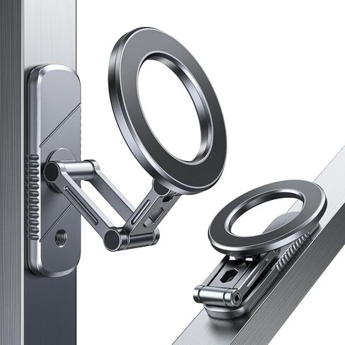 Dual Magnetic Phone Holder for Gym, Alloy Foldable Golf Cart Phone Holder Attach to Metal Surfaces Phone Holder for Golf Cart/Gym Tripod Phone Mount 1/4'' Hole Phone Mount for MagSafe iPhone 12-17 in Kuwait