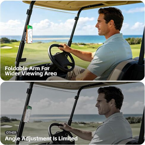 Dual Magnetic Phone Holder for Gym, Alloy Foldable Golf Cart Phone Holder Attach to Metal Surfaces Phone Holder for Golf Cart/Gym Tripod Phone Mount 1/4'' Hole Phone Mount for MagSafe iPhone 12-17 in Kuwait