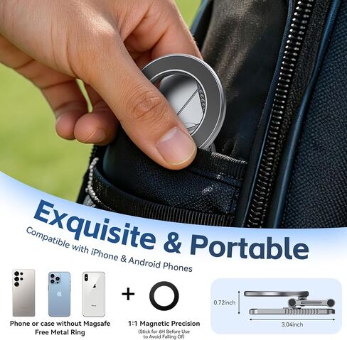 Dual Magnetic Phone Holder for Gym, Alloy Foldable Golf Cart Phone Holder Attach to Metal Surfaces Phone Holder for Golf Cart/Gym Tripod Phone Mount 1/4'' Hole Phone Mount for MagSafe iPhone 12-17 in Kuwait