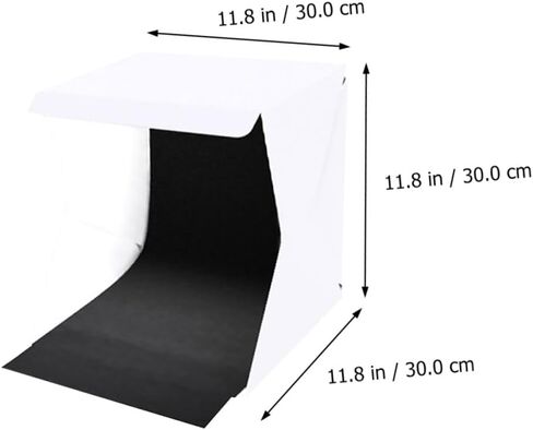 Portable Folding Photo Box Light Box Photography Tent with 30cm LED Lights and Black White Backdrops for Small Business Product Photography in Kuwait