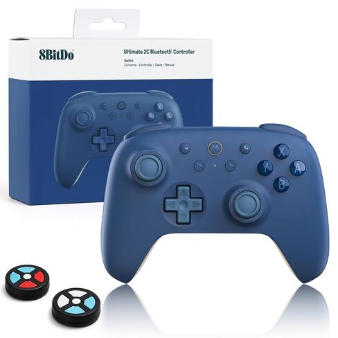 8Bitdo Ultimate 2C Bluetooth Controller (Dark Blue)- Hall Effect Joysticks | For Switch/Switch 2 - Wireless Gaming Controller, 6-Axis Motion, Remappable L4/R4 Bumpers & Turbo Function in Kuwait