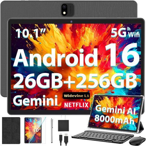 10 Inch Tablet with Keyboard, Gemini AI Android 16 Tablet with 26GB+256GB in Kuwait