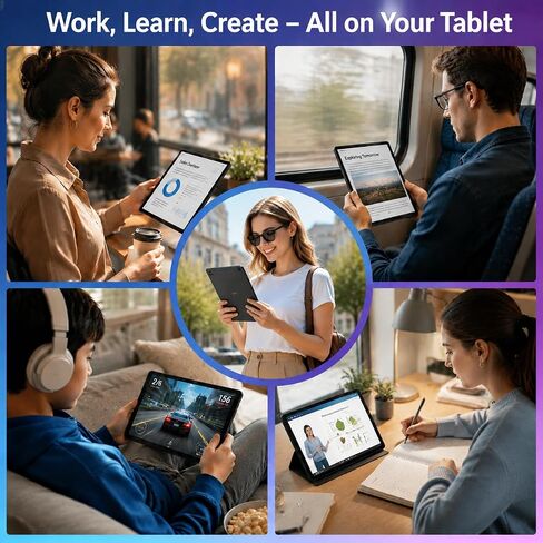 2026 Android 16 Tablet 10.1 Inch with 24GB RAM 64GB ROM, 1TB TF Card Expandable, 6000mAh Battery, Dual Band WiFi, BT5.4, Dual HD Cameras, Portable Tablet for Study, Business&Entertainment in Kuwait
