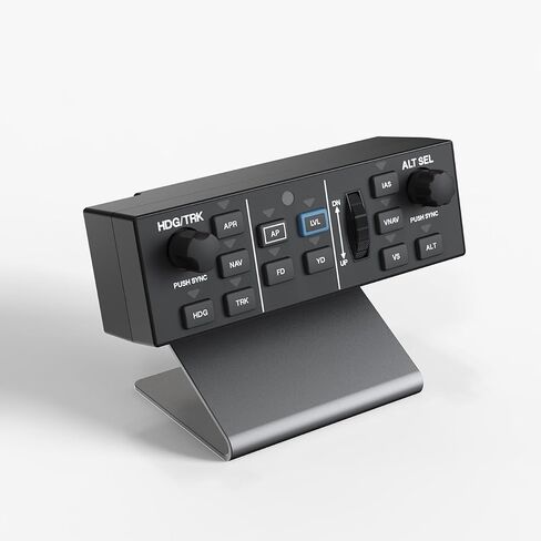 Flight Simulator Digital Autopilot Panel Professional General Aviation Control for Home Cockpit & Desktop Setup PC Flight Simulation Controls - Authentic Aircraft Feel, Plug-and-Play, Aluminum Alloy Stand Included in Kuwait