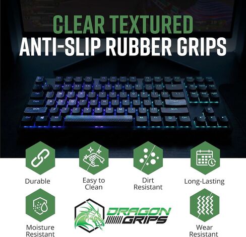 Dragon Grips Gaming Keyboard Grip Stickers & Mouse Grip Tape, 35 Piece Set in Kuwait