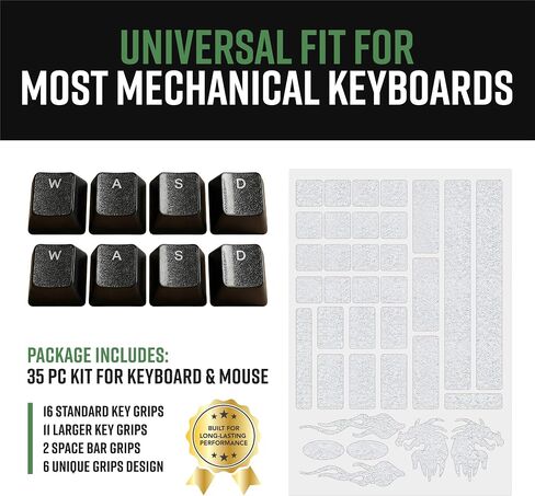 Dragon Grips Gaming Keyboard Grip Stickers & Mouse Grip Tape, 35 Piece Set in Kuwait