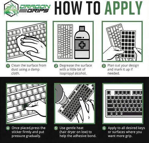Dragon Grips Gaming Keyboard Grip Stickers & Mouse Grip Tape, 35 Piece Set in Kuwait