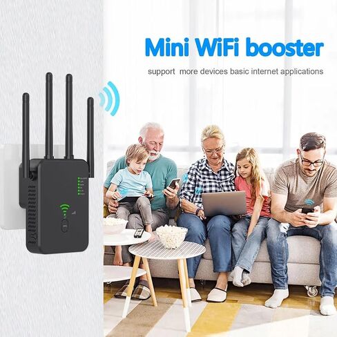 WiFi Extender, Fastest WiFi Booster 1200Mbps Dual Band (5GHz/2.4GHz) WiFi Extenders Signal Booster for Home, WiFi Repeater with Ethernet Port Covers up to 10000sq. ft and 55 Devices (Black) in Kuwait