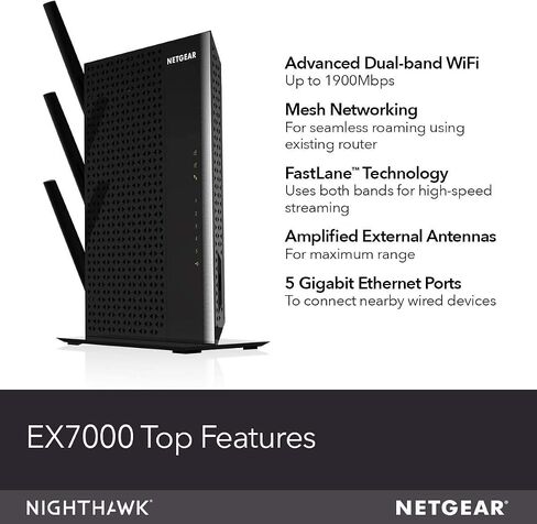 NETGEAR EX7000-100NAR Nighthawk AC1900 Desktop WiFi Range Extender (Renewed) in Kuwait