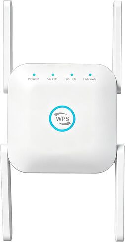 WiFi Extender, 1200Mbps Dual-Band 2.4G/5G Repeater with Japanese Imported Chip, Ethernet Interface, Expansive 10000 Sq.Ft Coverage for Household Network Boosting(Black-US) in Kuwait