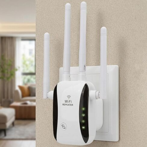 WiFi Extender, Wireless Signal Repeater, Mini WiFi Amplifier for Home Use, 1200Mbps Reliable Network Coverage with Wall Penetration in Kuwait