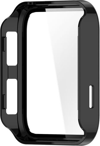 Case with Tempered Glass Screen Protector Compatible for Garmin Venu X1, Bumper Full Coverage Protective Hard PC Cases Face Cover for Venu X1 Smartwatch, Black+Transparent in Kuwait