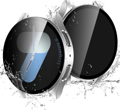 Easuny 2 Pack Waterproof Privacy Case with Tempered Glass Screen Protector for Samsung Galaxy Watch 7 40mm, Overall Protection Anti-Slip Scratch-Resistant Cover for Galaxy Watch7 in Kuwait