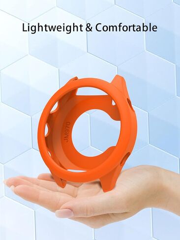 (2 Pack) Case for Garmin Forerunner 970 Running Smartwatch,Soft Silicone Thin Lightweight Bumper Cover Protector for Garmin Forerunner 970,(White+Orange) in Kuwait