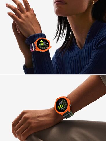 (2 Pack) Case for Garmin Forerunner 970 Running Smartwatch,Soft Silicone Thin Lightweight Bumper Cover Protector for Garmin Forerunner 970,(White+Orange) in Kuwait