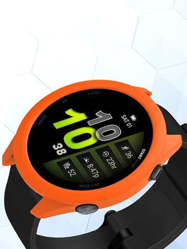 (2 Pack) Case for Garmin Forerunner 970 Running Smartwatch,Soft Silicone Thin Lightweight Bumper Cover Protector for Garmin Forerunner 970,(White+Orange) in Kuwait
