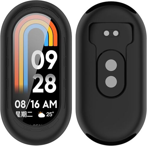 LOKEKE Compatible with Xiaomi Band 10 Protective Case Cover, Silicone Protective Watch Case Cover Shell Compatible with Xiaomi MI Band 10/9/8(Black) in Kuwait