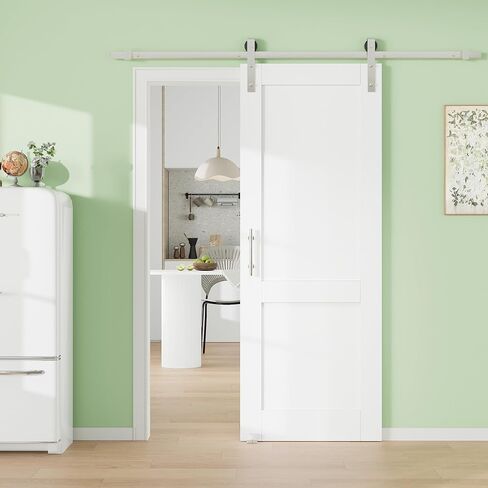 18" x 80" 1-Panel Solid Core MDF Panel Barn Door with Trimmable 72" Track in Kuwait