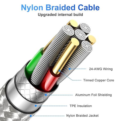 iPhone Charger Cord 4Pack 1.5/3/6/6FT, [Apple MFi Certified] Lightning Cable iPhone Charger Cable Fast Charging Cable for iPhone 13 12 Pro Max Mini 11 Pro XS XR X 10 8 7 Plus 6s 6 SE 2020 iPad iPod in Kuwait