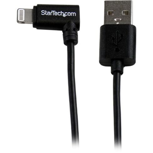StarTech.com 2m 6ft Angled Black Apple 8-pin Lightning to USB Cable for iPhone iPod iPad - Angled Lightning Cable - Charge & Sync - 2 m (USBLT2MBR) in Kuwait